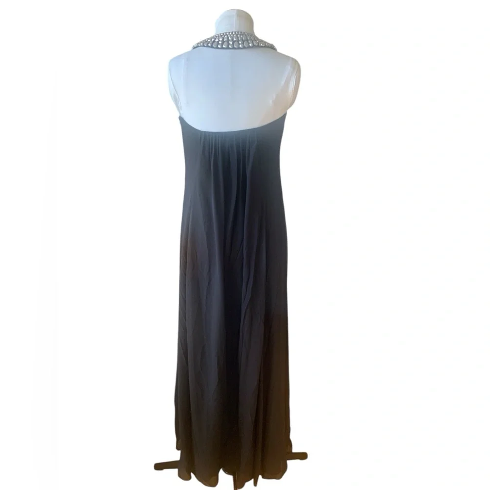 NWT Diane Von Furstenberg Silk Chiffon Formal Gown Dress Black Tie Wedding - Picture 10 of 12